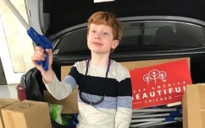 Ten-Year-Old Spends Day Volunteering