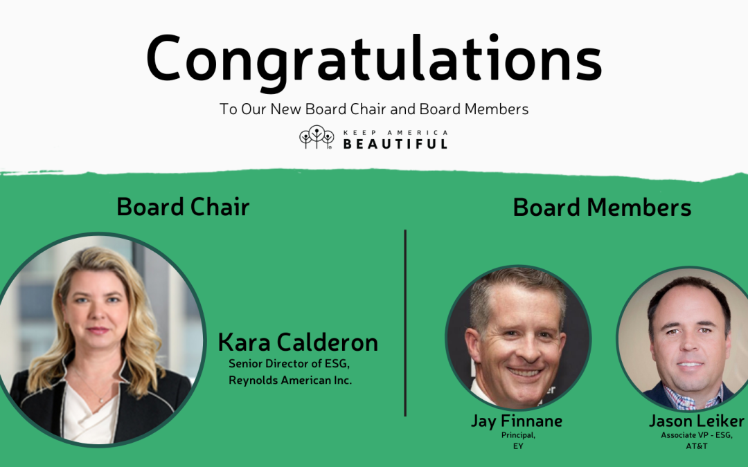 Keep America Beautiful Announces  New Board Chair and Board Members